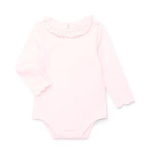 New Garanimals Pink Lettuce Edge Body Suit for Baby Girl 12M Months Long Sleeve!